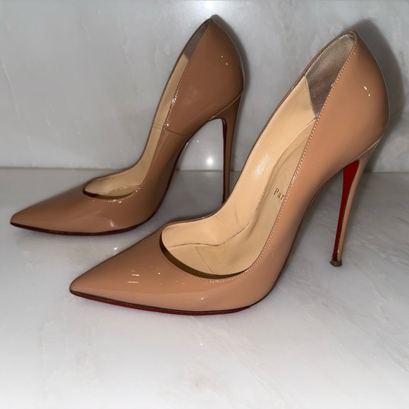 Christian Louboutin So Kate 120mm Patent Beige Heels - Picture 7 of 11